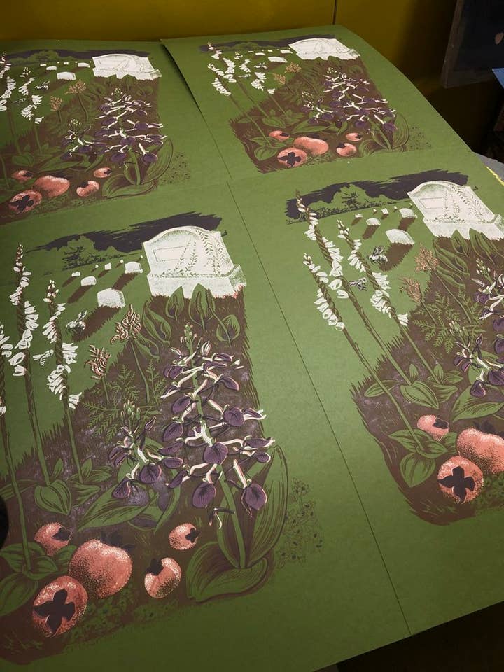 Impression de botanique de cimetière pour la vente par Solstice Handmade