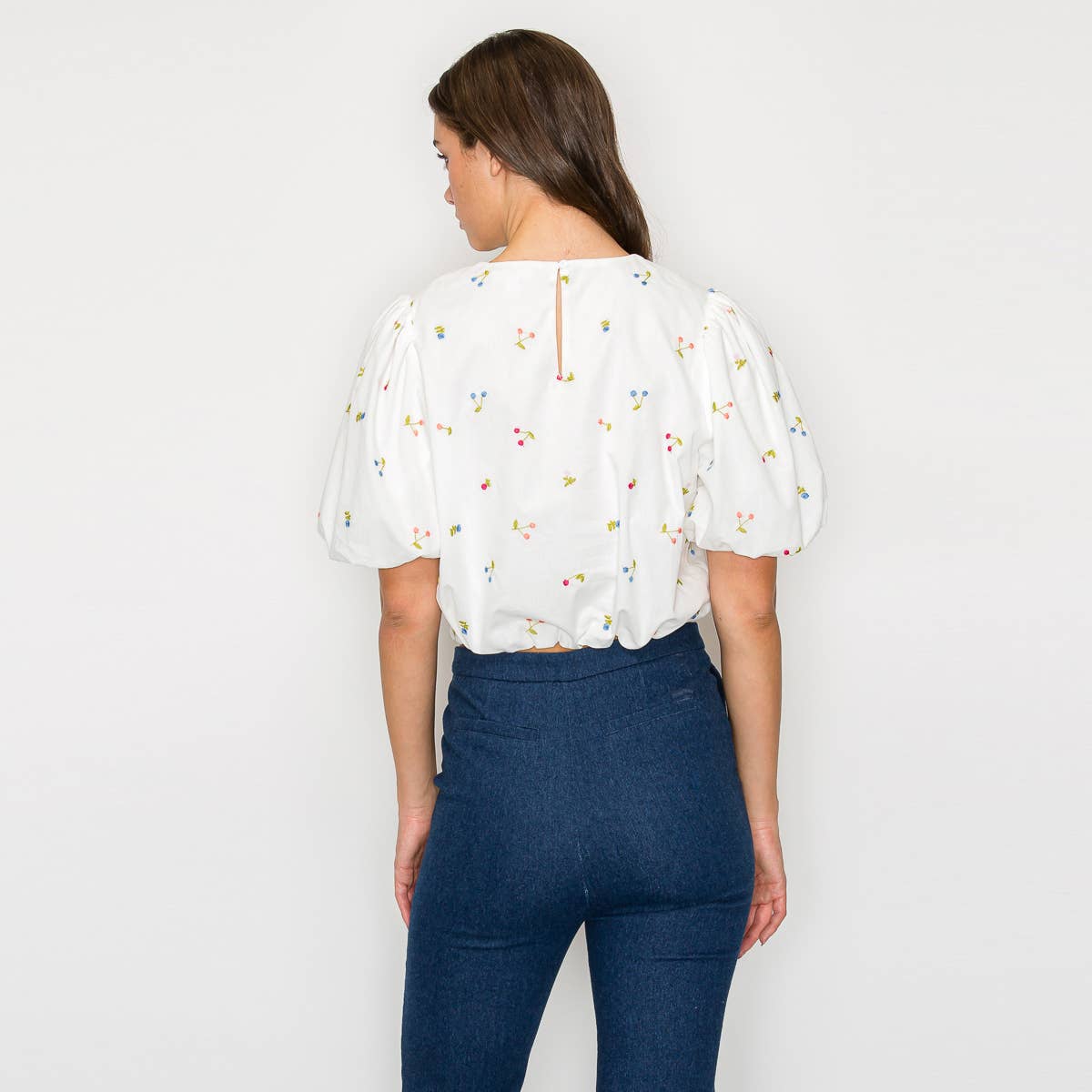 LoveWednesday - Wholesale Blouse - Women's - Cherry Cherry Cherry Crop Top With Bow - LWT195712