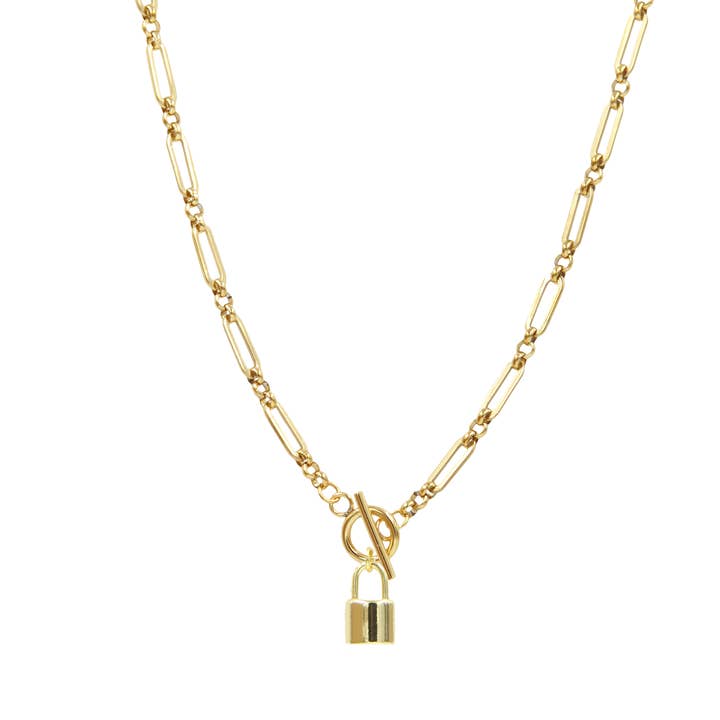 Sunday Girl by Amy DiLamarra – Großhandel Kette mit Anhänger/Charm – NK-424-P | Nolita Figaro-Halskette mit Vorhängeschloss und Knebelverschluss