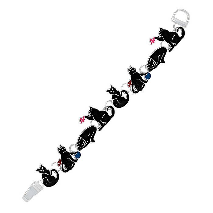 Jewelry Max - Wholesale Charm/Dangle Bracelet - ( J394 ) PET LOVERS THEME EPOXY CAT MAGNETIC BRACELET