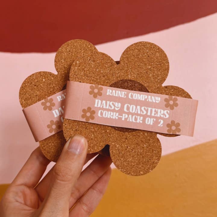 Raine Company - Wholesale Coasters - Daisy Cork Coaster Set of Two0