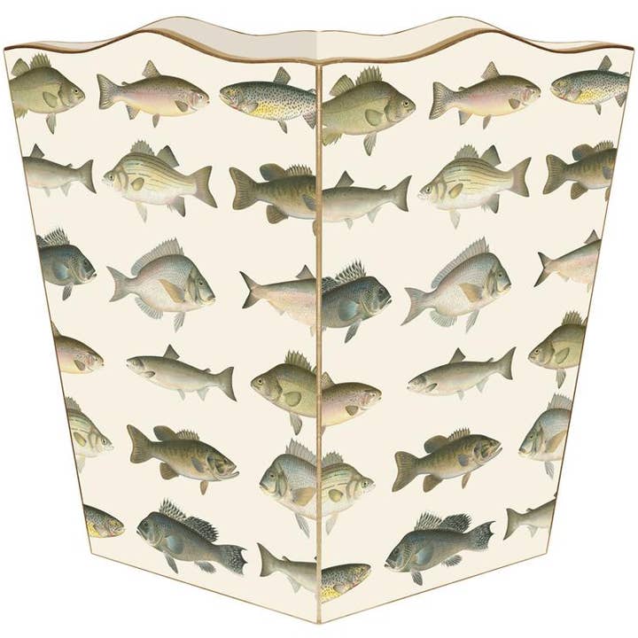 WB579 - Antique Fish Wastepaper Basket for wholesale by Marye-Kelley