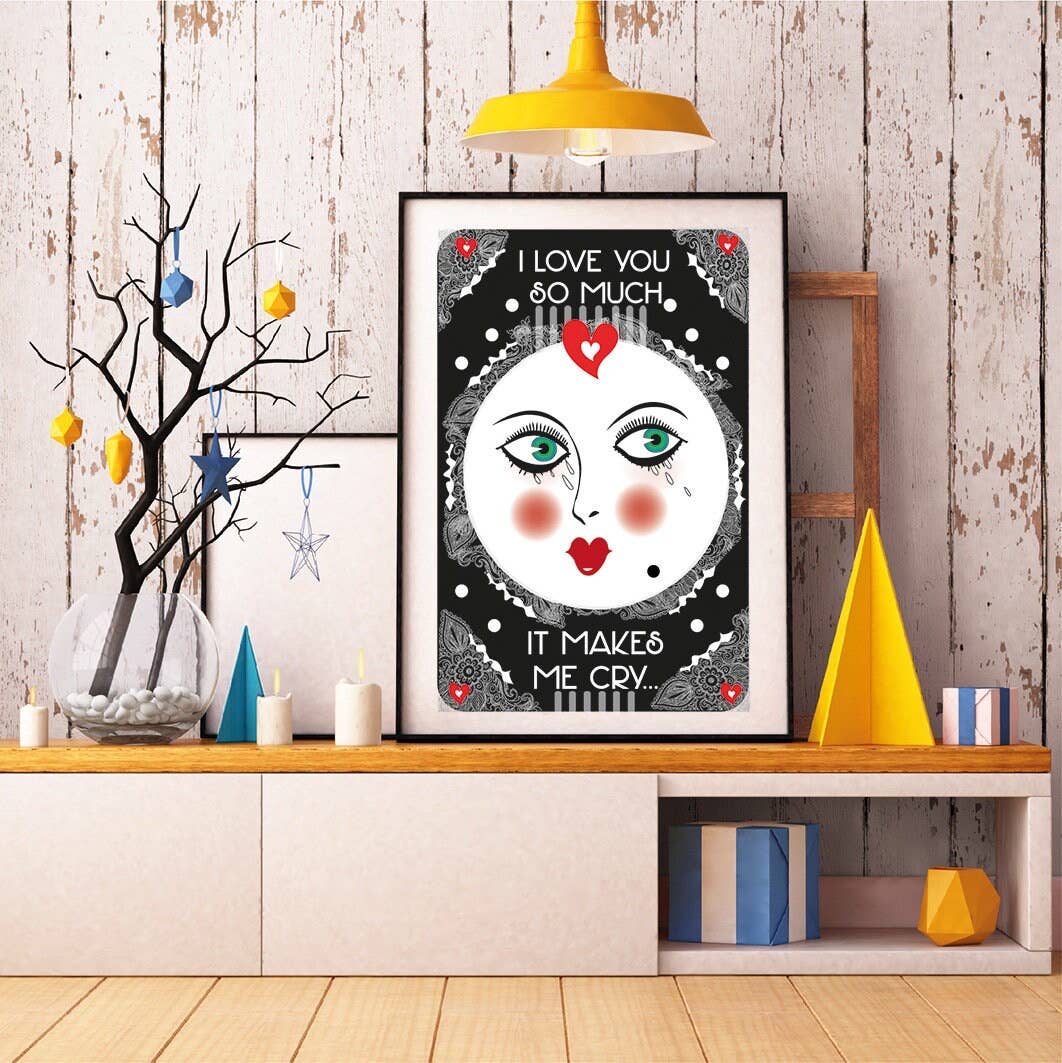 Rosie Rose Parker – wholesale Art print – Whimsical unusual wallart print face print retro weird2