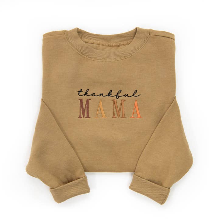 Embroidered Thankful Mama Sweatshirt for wholesale by Love in Faith