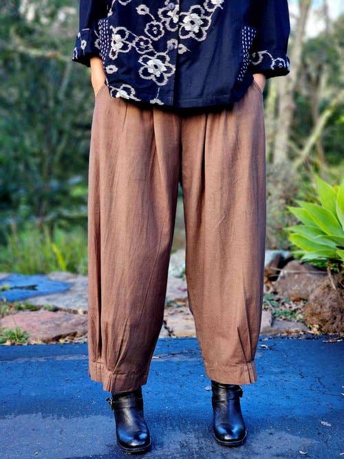 YAZA - Wholesale Pants - Men's - AR24-01 Bottom Gather Pants - Almond