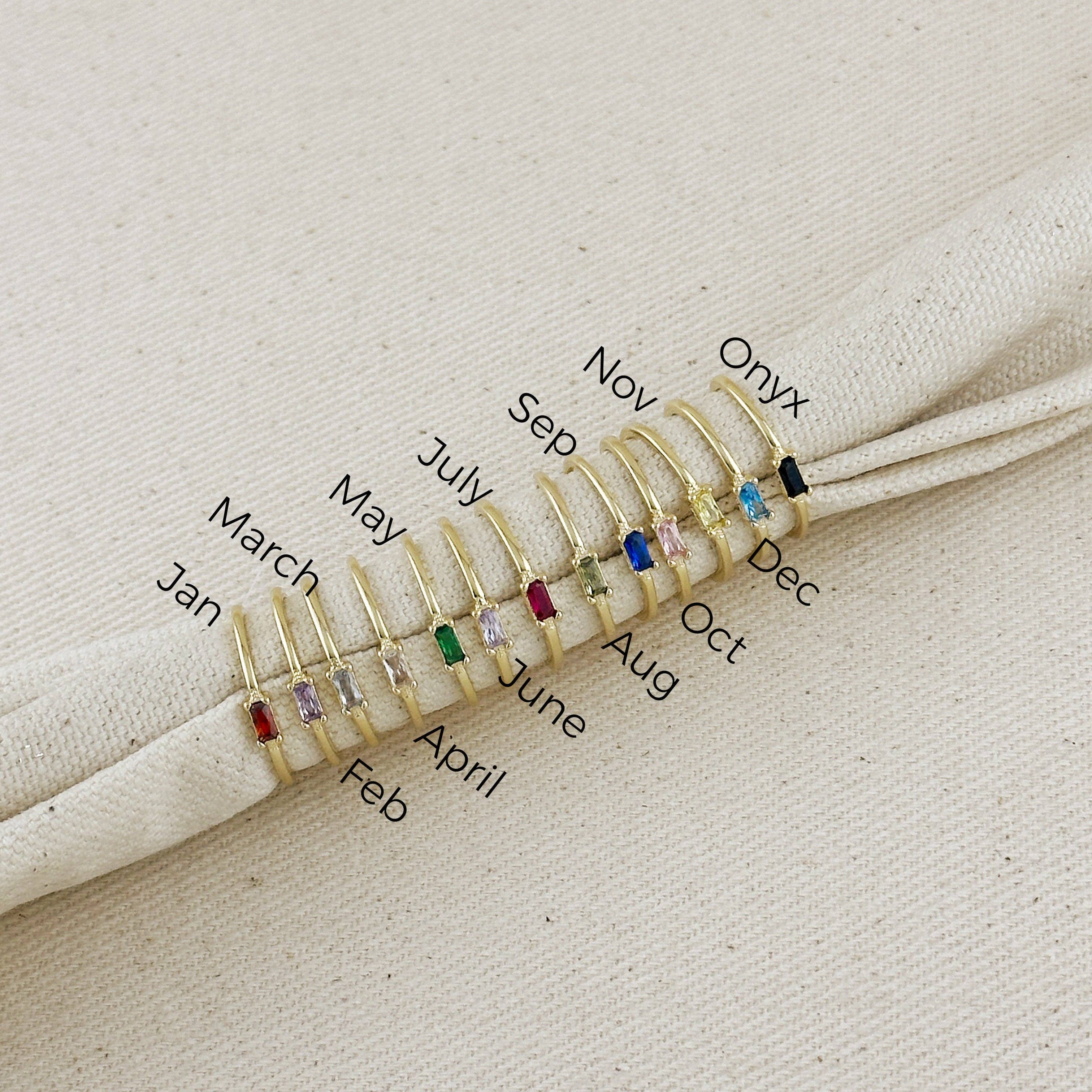 GoldFi - Wholesale Single Stone/Solitaire Ring - 18kGold Filled Birthstone Rings16