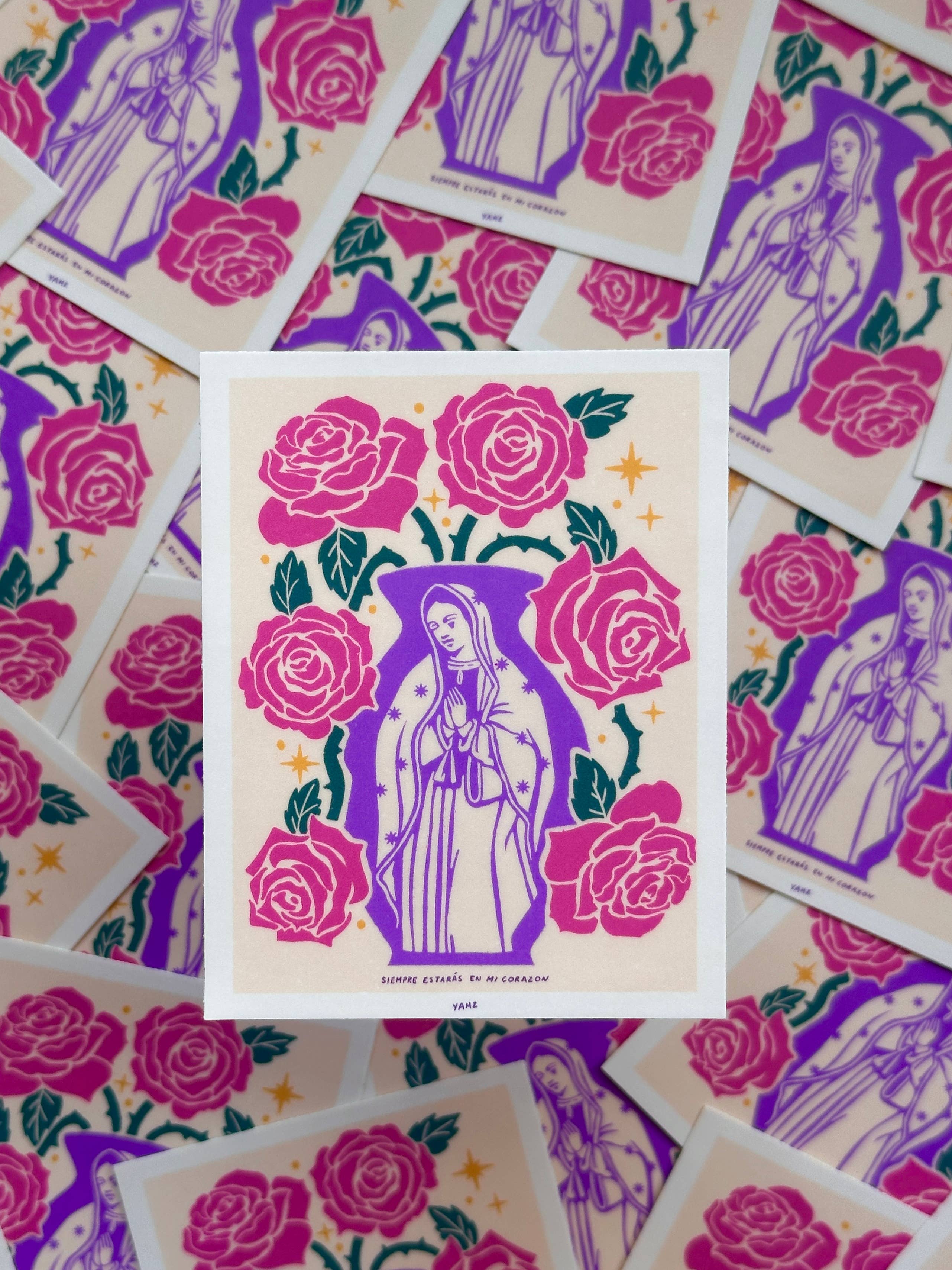YAMZ: World of Color - Wholesale Sticker - Virgencita jumbo sticker 0