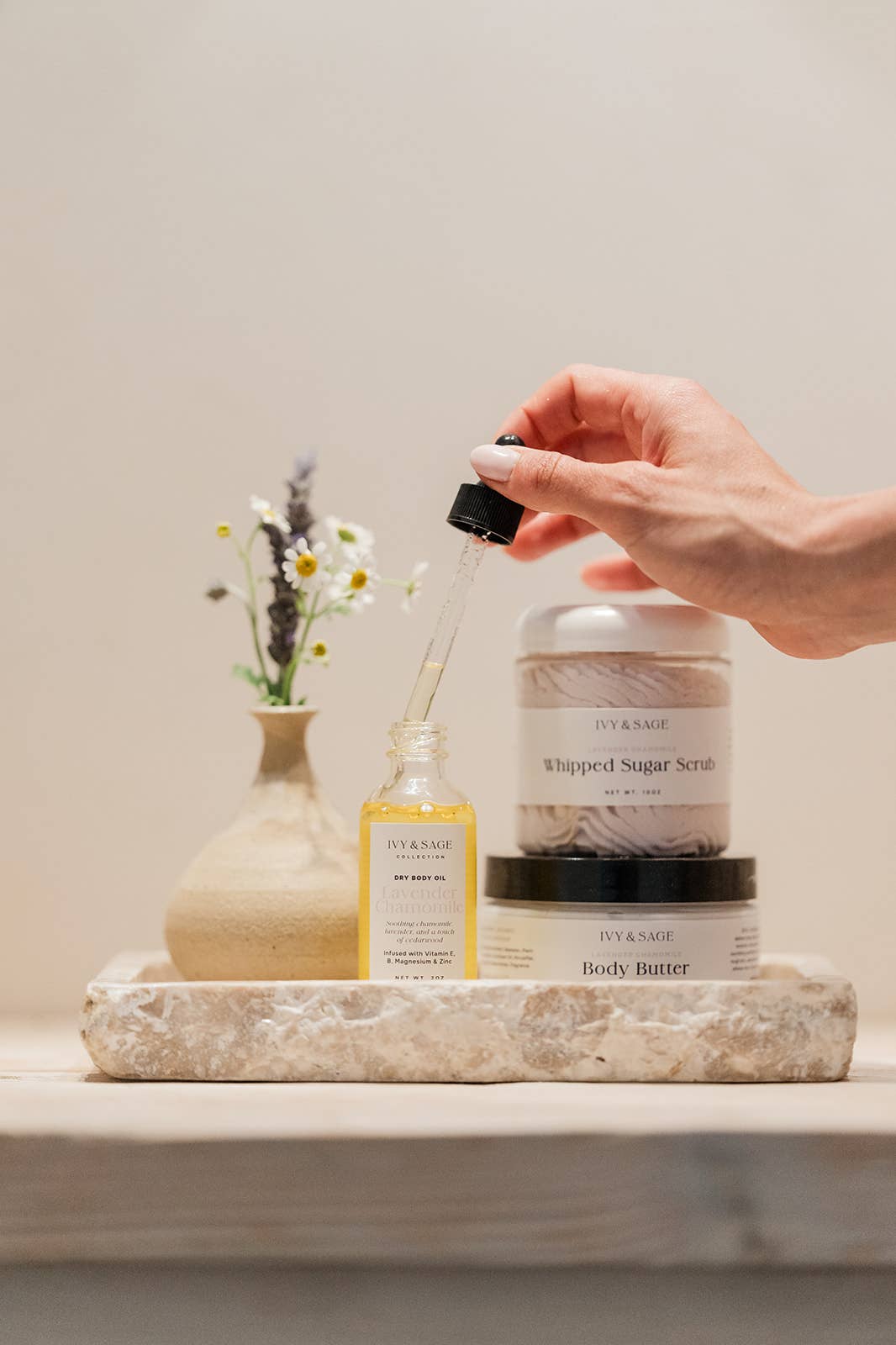 Ivy & Sage Collection - Wholesale Bad/lichaamsolie - Droge Lichaamsolie – Gerookte Vanille - Valentijnsdag Favoriet4