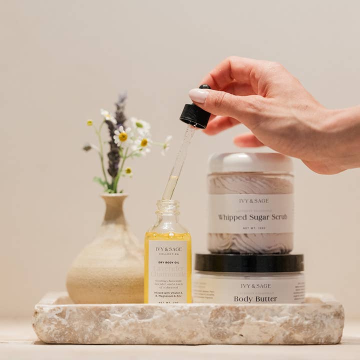 Ivy & Sage Collection - Wholesale Bath/Body Oil - Dry Body Oil – Santal 13, Musk & Hydrating4