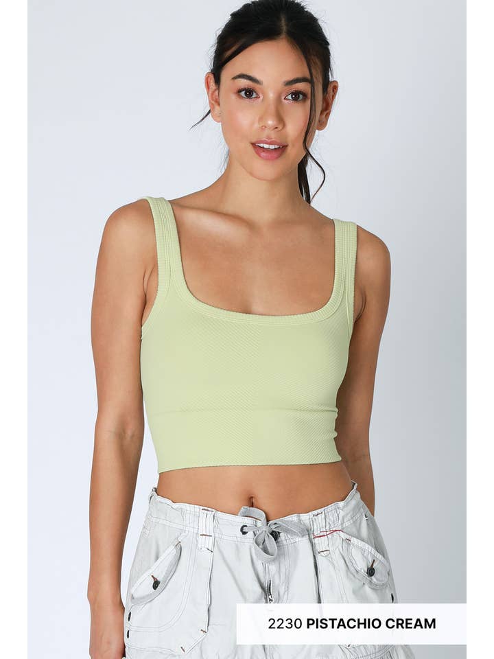 NIKIBIKI - Wholesale Knit Top - Women's - NS7801 - Chevron Ribbed Crop Top