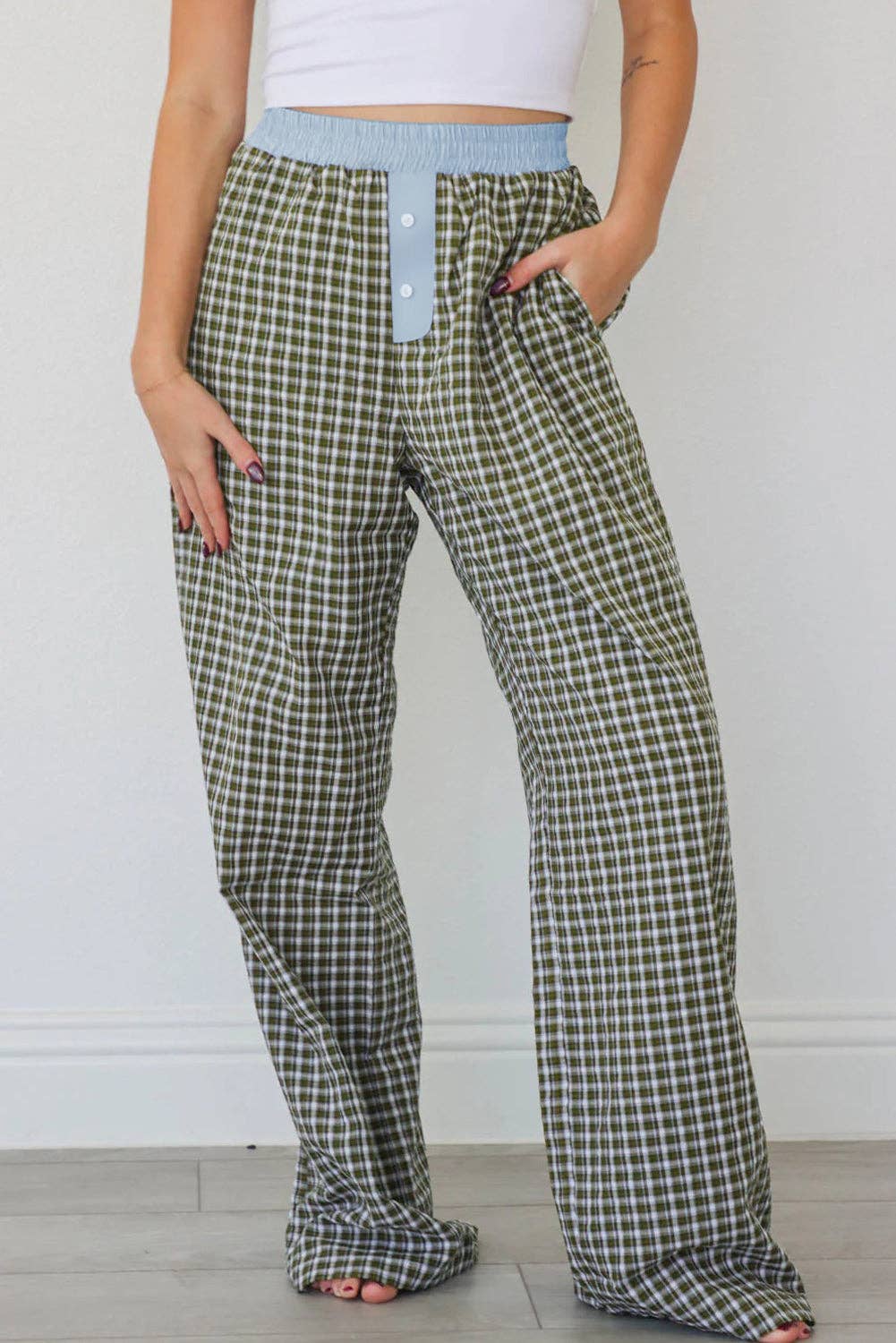 Brown Preppy Gingham Boxer Pants for wholesale on Faire