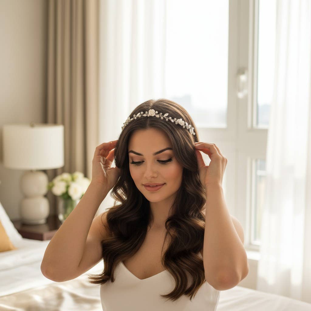 Athena Bridal Jewellery – Großhandel Haarschmuck-Set – Demen – HARMONY HAARRANKE, HP223, SILBER4