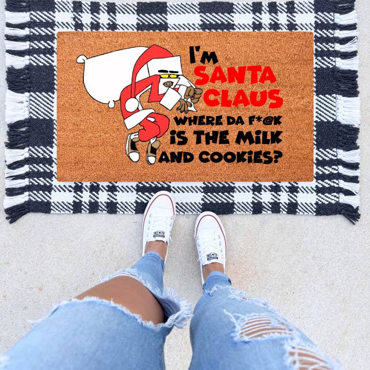 Hood Santa Doormat for wholesale by The Simply Rustic Barn LLC