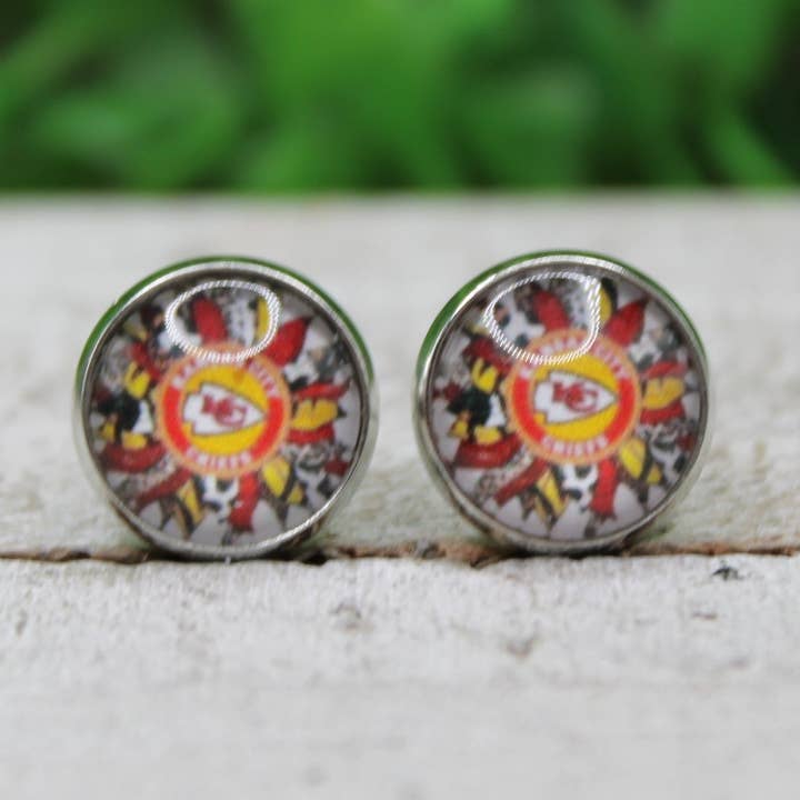 Football Chiefs Sunflower • Stud Earrings for wholesale by Hylidae Boutique