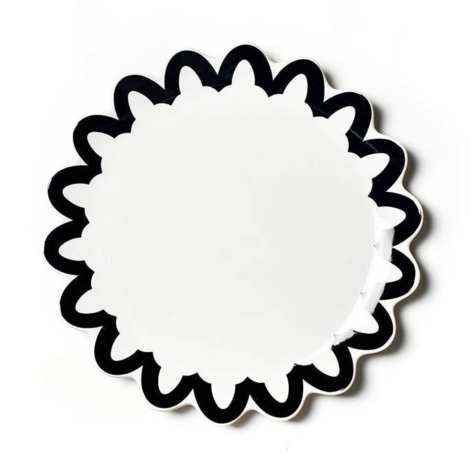 Black Arabesque Trim Scallop Edge Platter for wholesale by Coton Colors