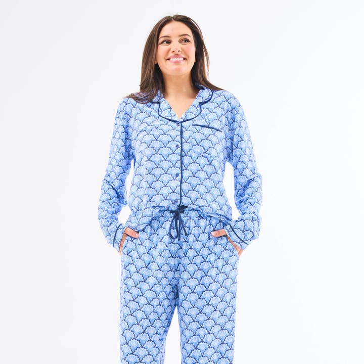 Women's Charlotte Pajama Pants Set | Second Glance Blue for wholesale by Mary Square
