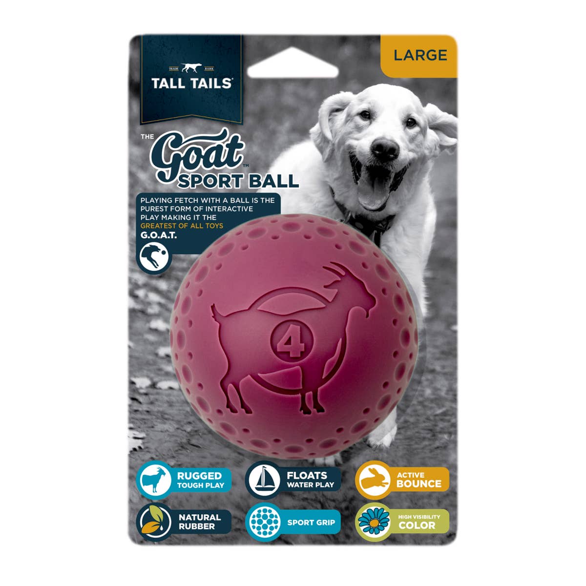 Tall Tails – wholesale Pet fetch ball – Dog – Tall Tails GOAT Sport Ball, Large2