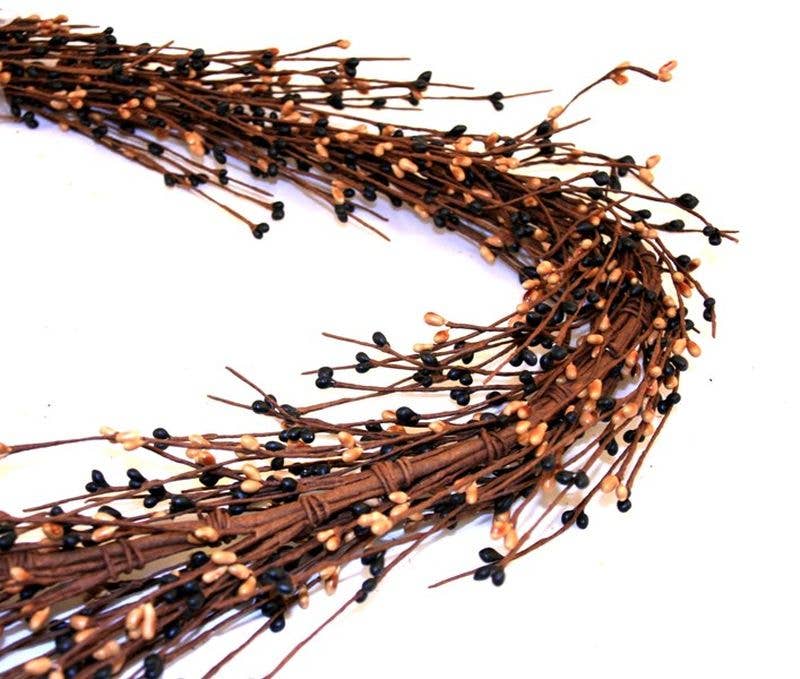 KMI International Corp. - Wholesale Bunting/Garland - Rice Berry Garland, 55In, Hw, Black/Tan0