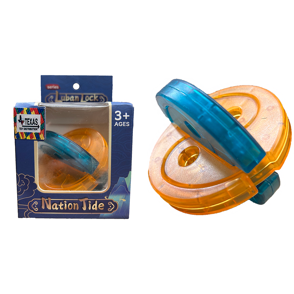 Texas Toy Distribution – wholesale Puzzle – Child – Colorful Lock Brain Teaser Puzzles in Peggable Window Boxes3