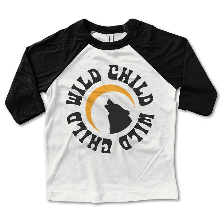 Wild Child Baseball-Shirt für Kinder für den Großhandel von Rivet Apparel Co.