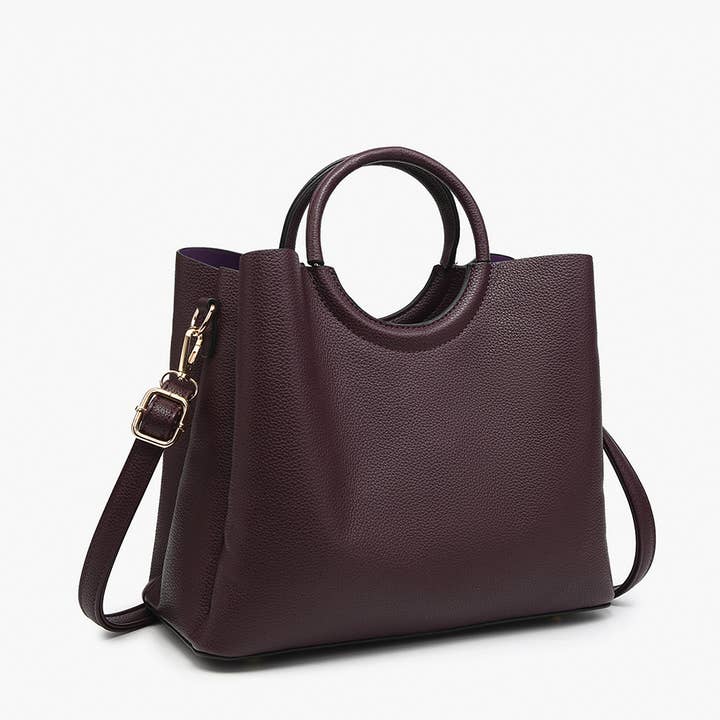 Jen & Co. - Wholesale Top Handle Bag - Women's - M2616 Helen Shaped Satchel w/ Round Handle & Long Strap
