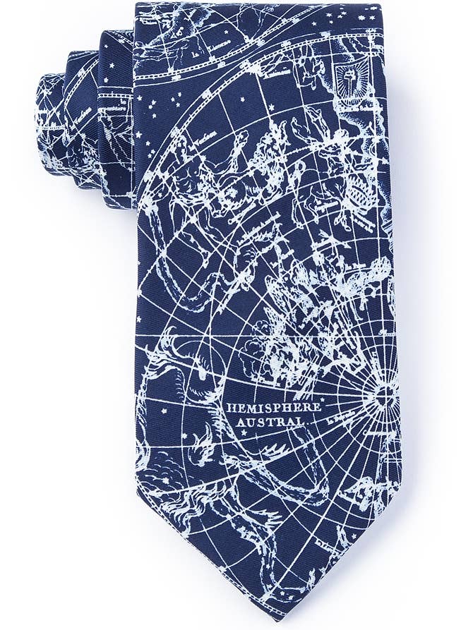 Vintage Star Chart Tie by Wild Ties - Navy Blue Microfiber for wholesale by Wild Ties