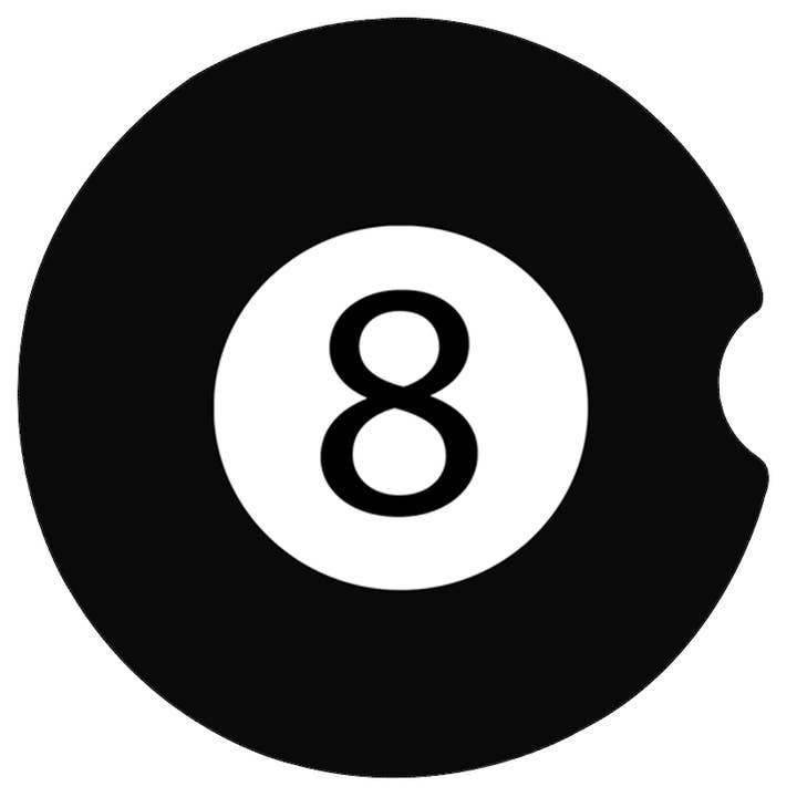 Ceramic Car Coaster with 8 Ball Graphics Dye Sublimate for wholesale by DK LaserWorx