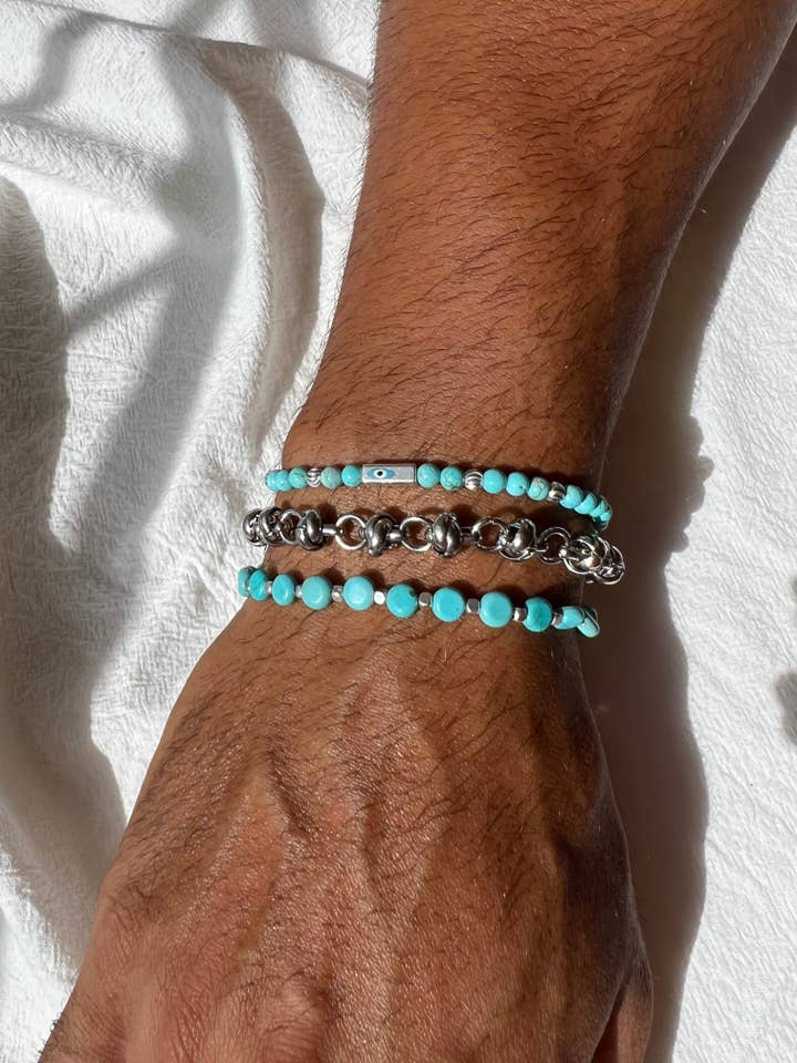 Turquoise Summer Beads Mens Bracelet, Turquoise Bracelets for wholesale by Christina Christi