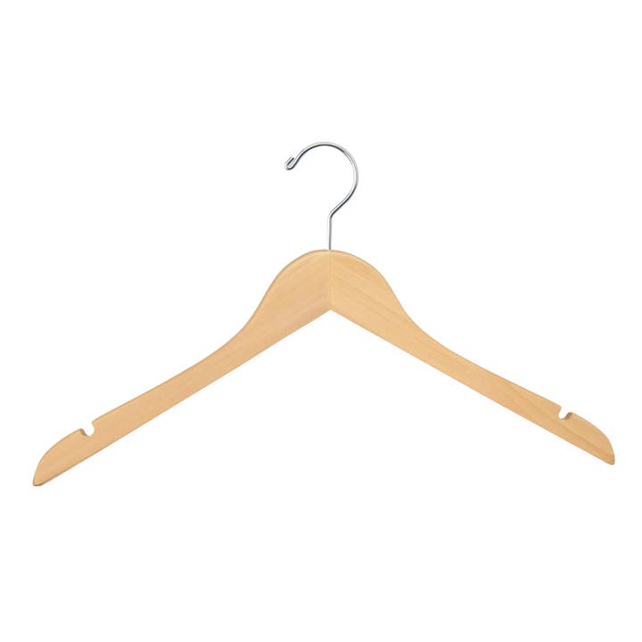 17" Flat Blouse & Dress Hanger w/ Chrome Hook - Pack of 100 for wholesale by Econoco