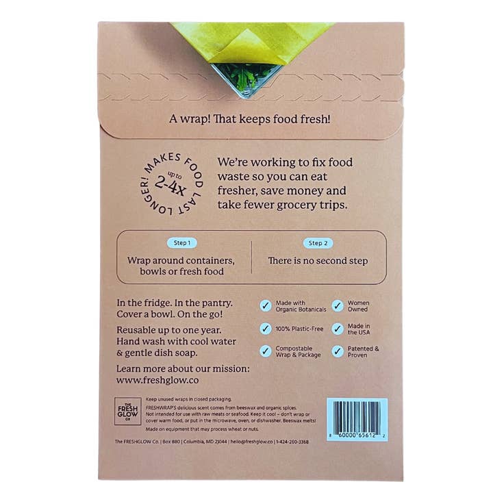 The Freshglow Co. - Wholesale Food Storage Wrap/Bag - Freshwrap Reusable Food Wrap - 2ct Medium Set5