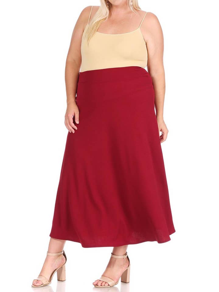 MOA COLLECTION – Saia - Mulher por atacado – Saia Longa Plus Size Flare Linha A para Mulher1