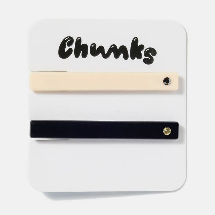 Allie Clips in Cream + Black for wholesale by CHUNKS