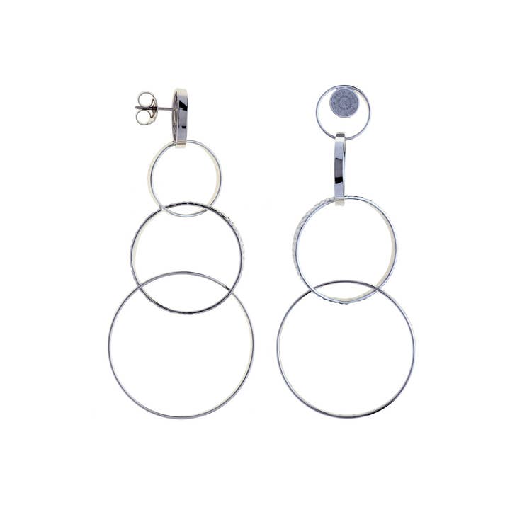 DEEPFRIENDSHIP EARRINGS SILVER PLATED RHODIUM, HANDMADE ITALY for wholesale by PNG68