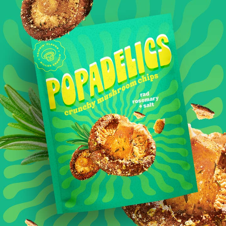 Popadelics Crunchy Mushroom Chips - Wholesale Chips - Crunchy Mushroom Chips- Rad Rosemary & Salt0