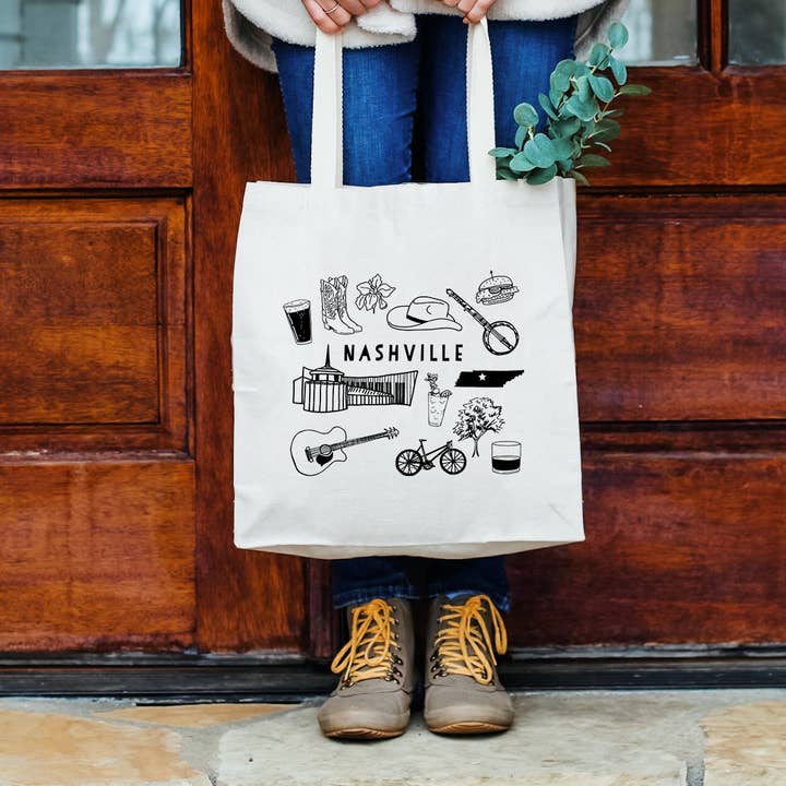 Moonlight Makers - Wholesale Draagtas - Uniseks - Nashville Collage - Canvas draagtassen1