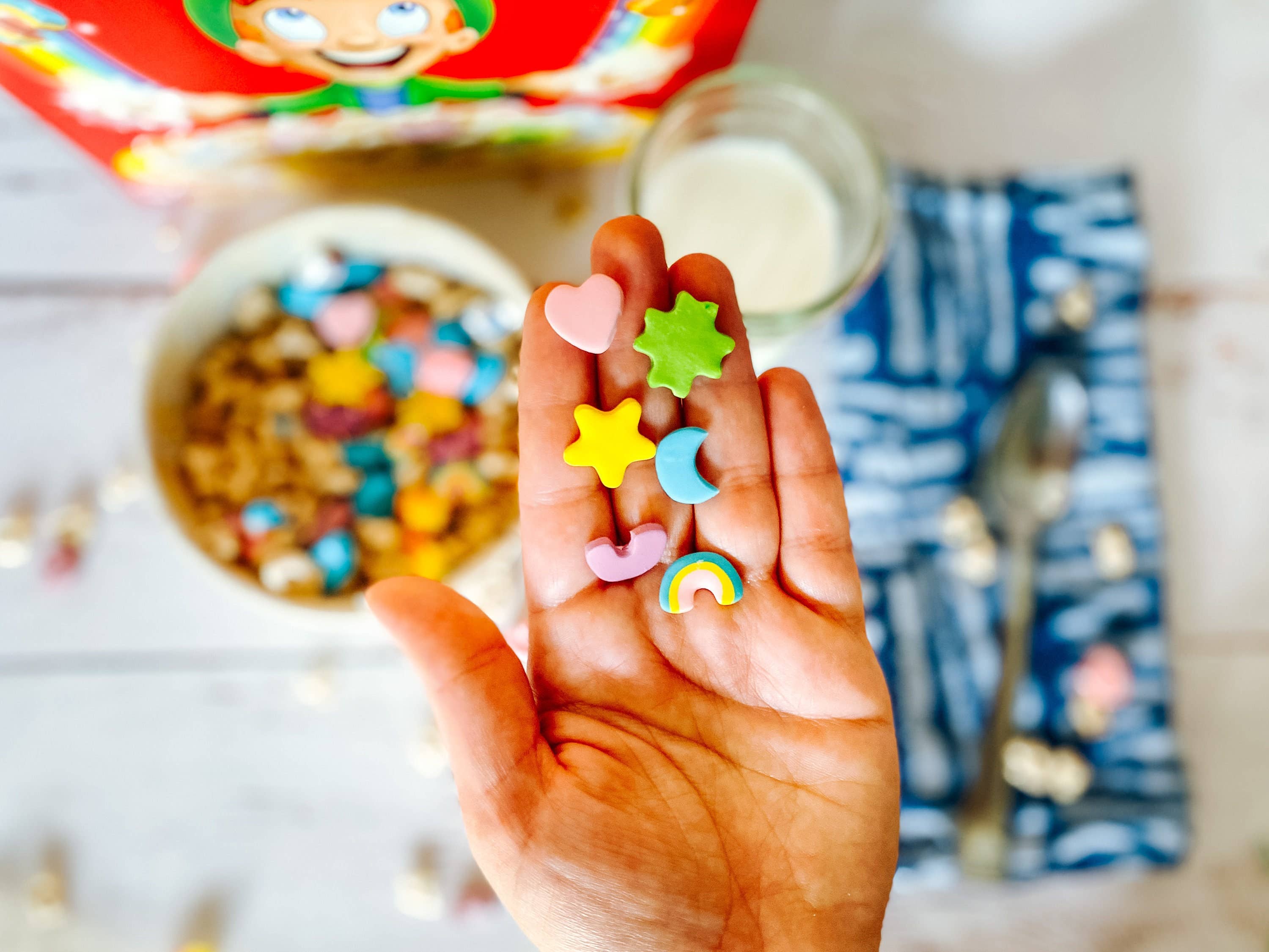 Lauren Likes Art - Wholesale Stud/Post Earrings - Lucky Charms Polymer Clay Heart & Star Stud Earrings8