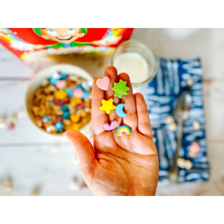 Lauren Likes Art - Wholesale Stud/Post Earrings - Lucky Charms Polymer Clay Heart & Star Stud Earrings8