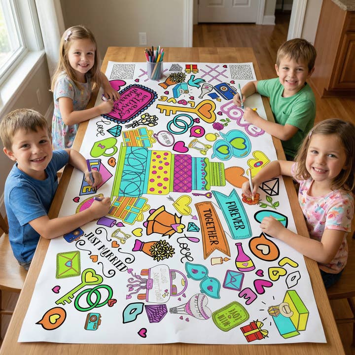 Tovaglia da colorare per matrimoni per la vendita all'ingrosso da parte di Creative Crayons Workshop