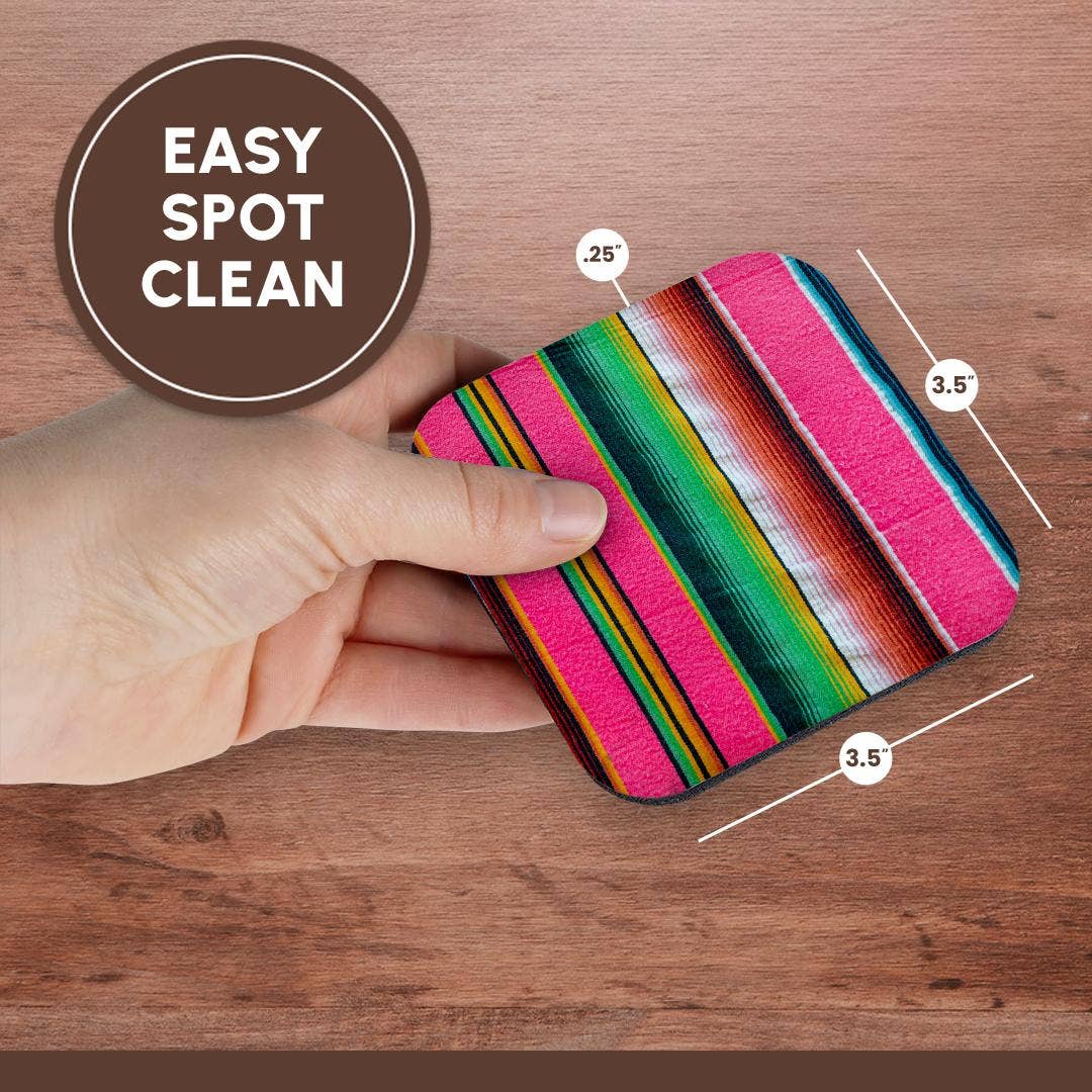 3dRose - Wholesale Coasters - 3dRose, Loreto, Baja California Sur, Mexico. Colorful traditional blanket., Coaster13