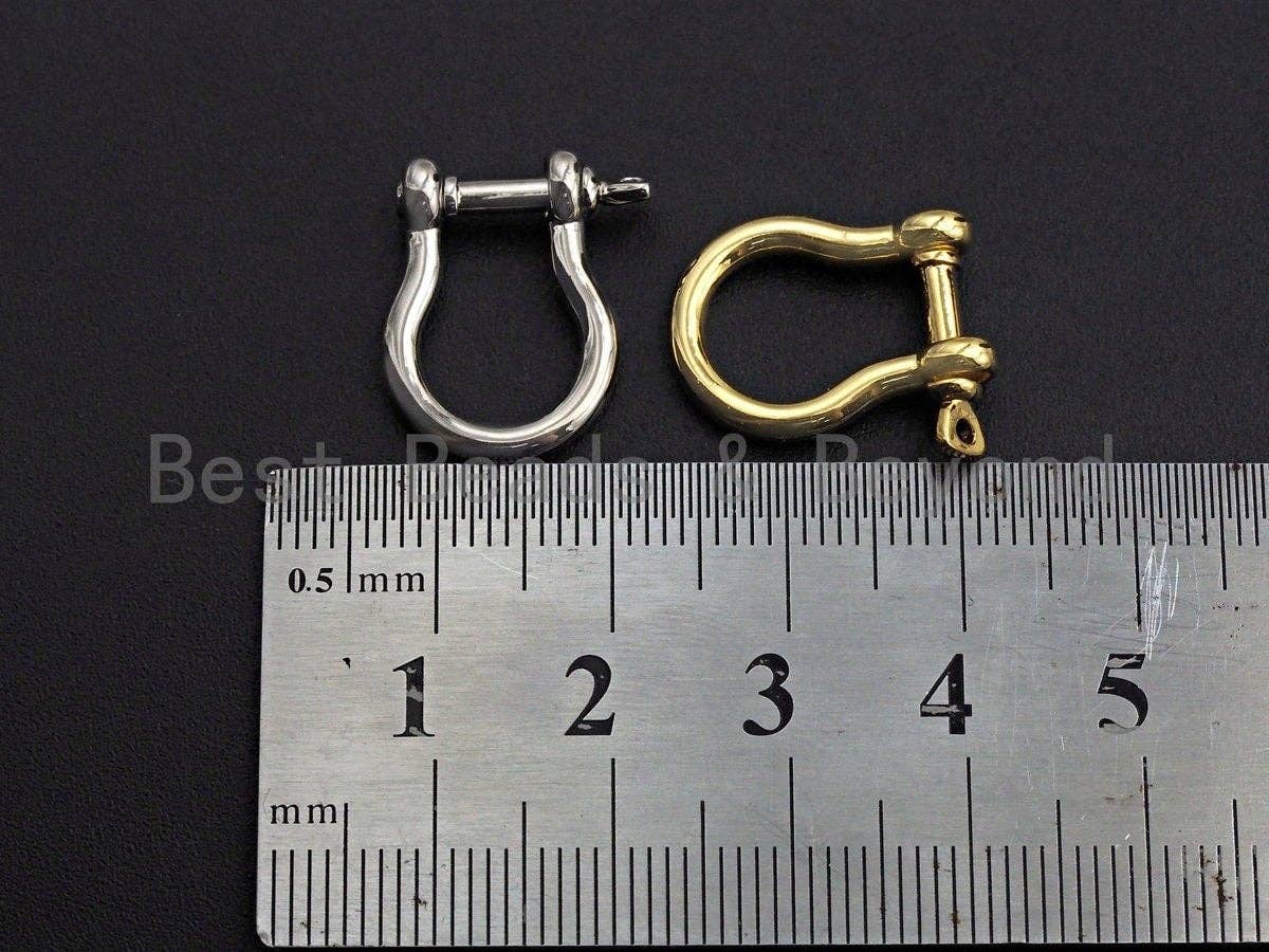 BestBeads&Beyond - Wholesale Clasp - U Shape Lock Clasp, CZ Pave Clasp, Silver/Black/Rose Gold/Gold Carabiner Clasp, 15x19mm, sku#H2184