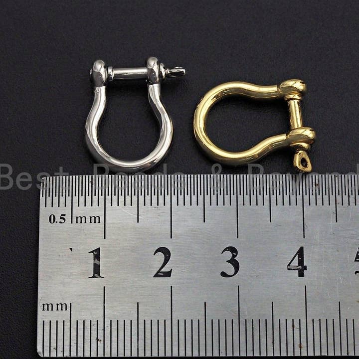 BestBeads&Beyond - Wholesale Clasp - U Shape Lock Clasp, CZ Pave Clasp, Silver/Black/Rose Gold/Gold Carabiner Clasp, 15x19mm, sku#H2184