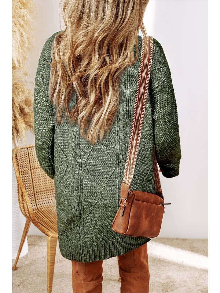 Aapparella - Wholesale Dress - Women's - Grace Cable Knit Loose Fit Knit Sweater Dress | S-3XL