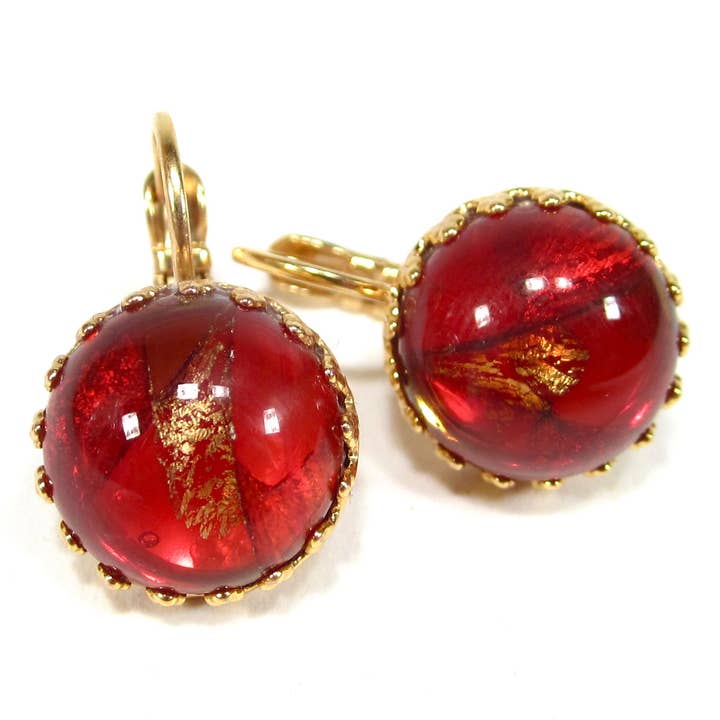 Elegant rose gold earrings with glass stones for wholesale by SoHo Schmuckmanufaktur