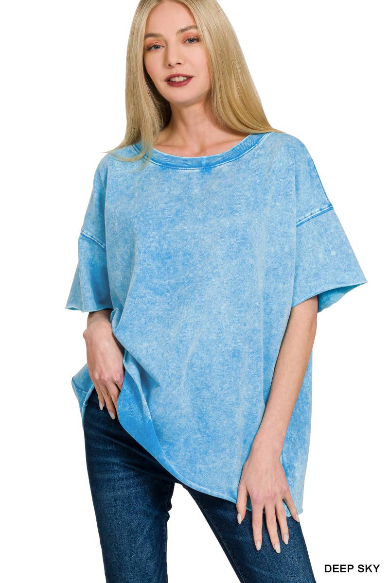 42POPS - Wholesale T-Shirt - Women's - ".._ Washed French Terry Loose fit Top Reg/Plus23
