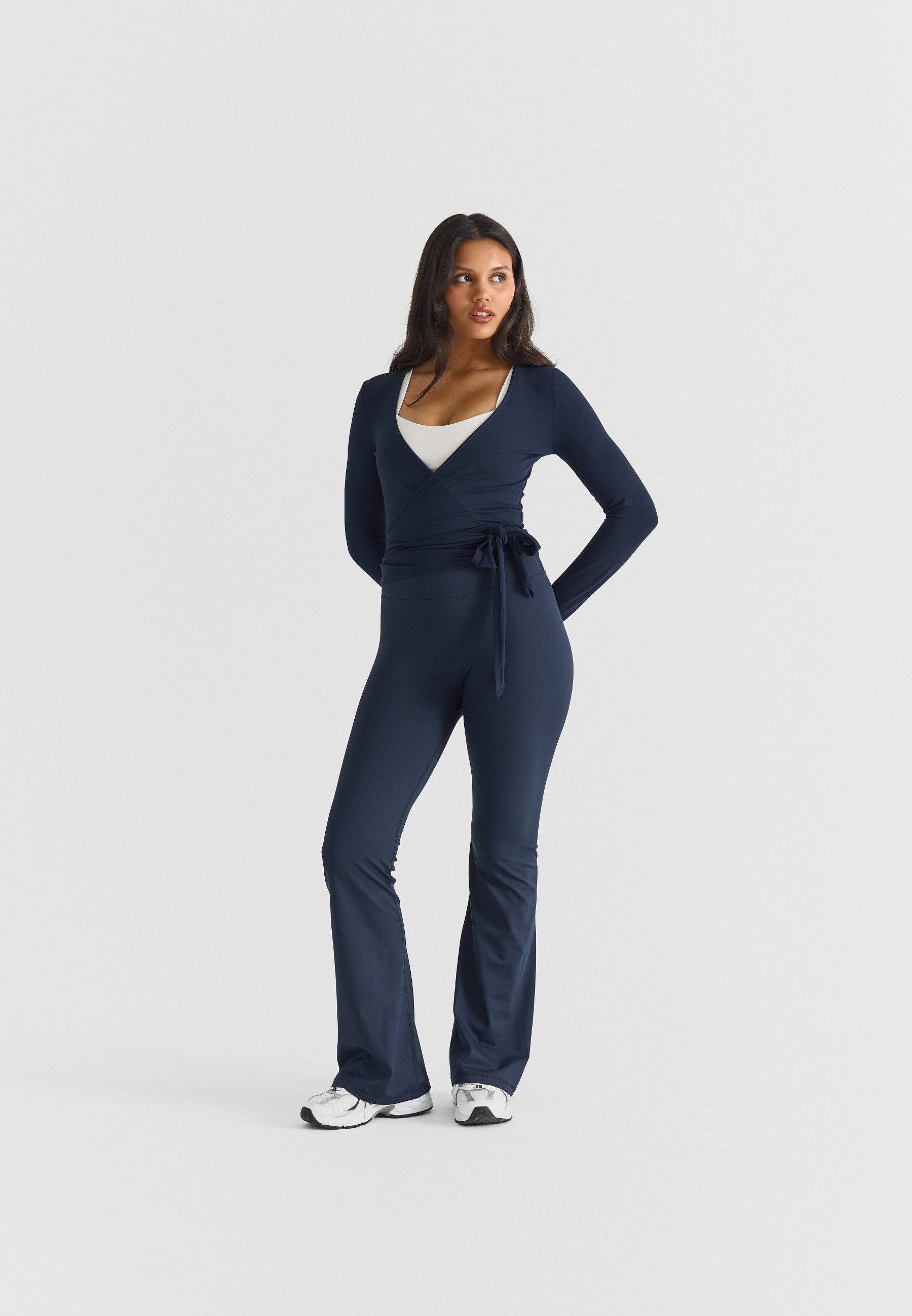 Sisterly Tribe - Wholesale Athletic/Lounge Leggings - Women's - Softsculpt Flared Leggings - Navy1