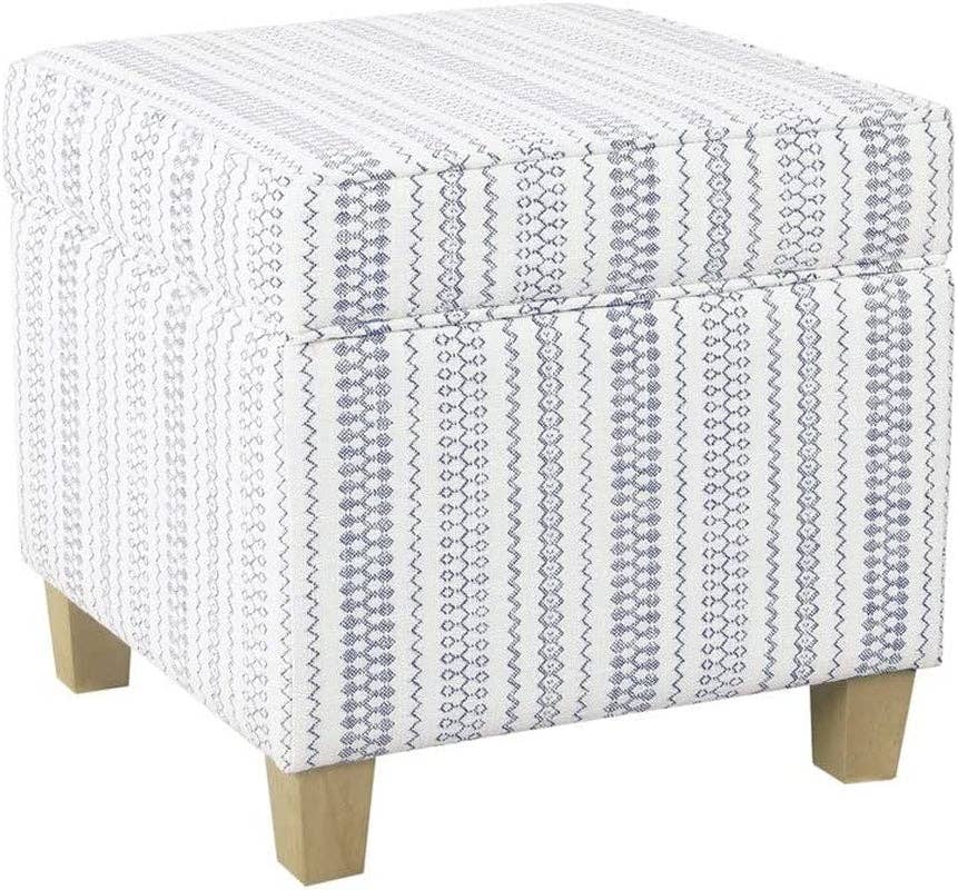 Blue Stripe Ottoman with Storage for Home Decor for wholesale on Faire0