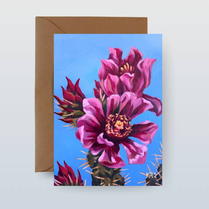 5"x7" Cholla Greeting Card with Kraft Envelope for wholesale by Painting the Southwest