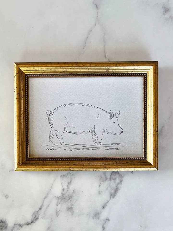 PIG - Art Print (unframed) for wholesale by Krista Kim Studio