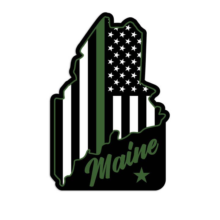 Mini-autocollant patriotique représentant le drapeau militaire du Maine, 20 carats pour la vente par RetroPlanet