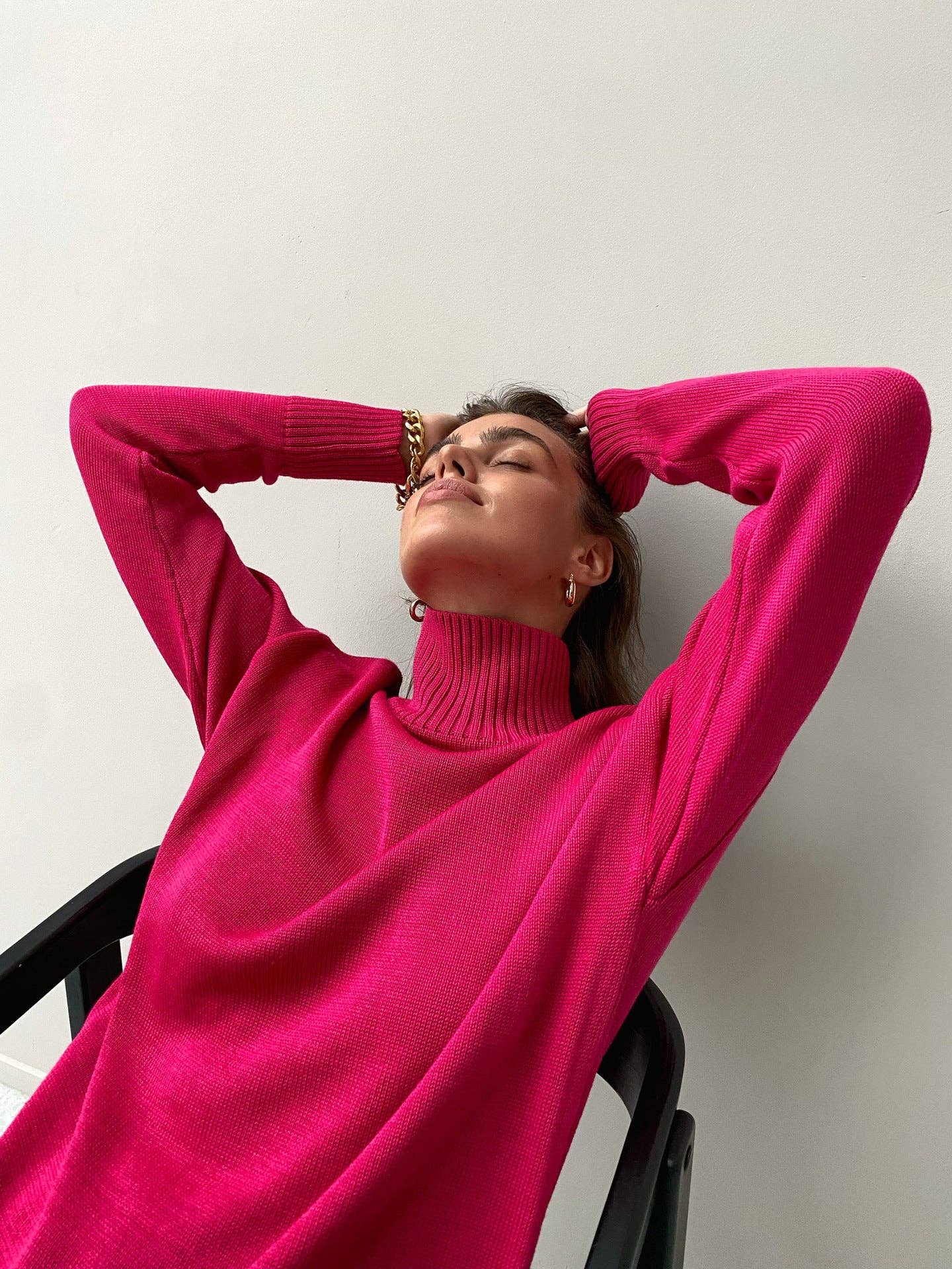 Sweetkama - Wholesale Pullover-trui - Dames - Dames trui met col van effen kleur, gebreid model W00313